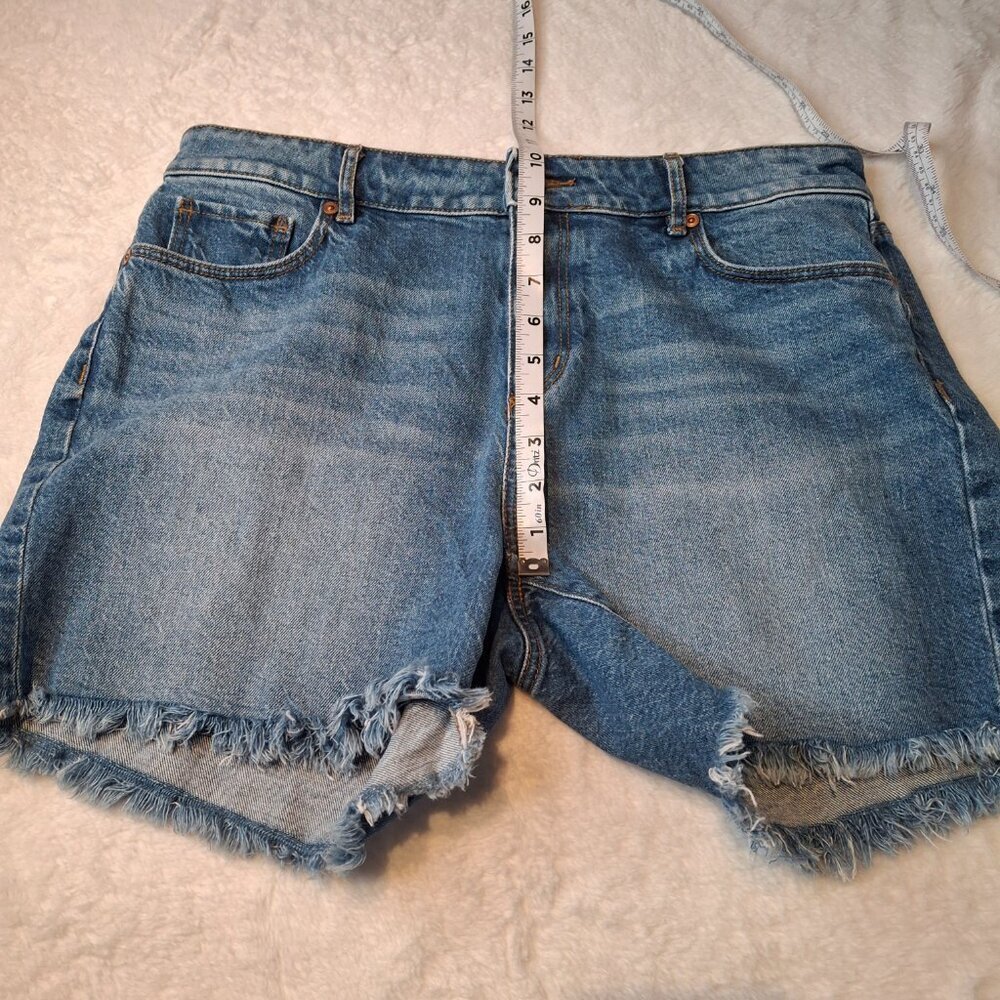 Ann Taylor Loft Bermuda Denim Shorts Sz 29 Frayed Cowgirl Western Rodeo - Picture 10 of 15